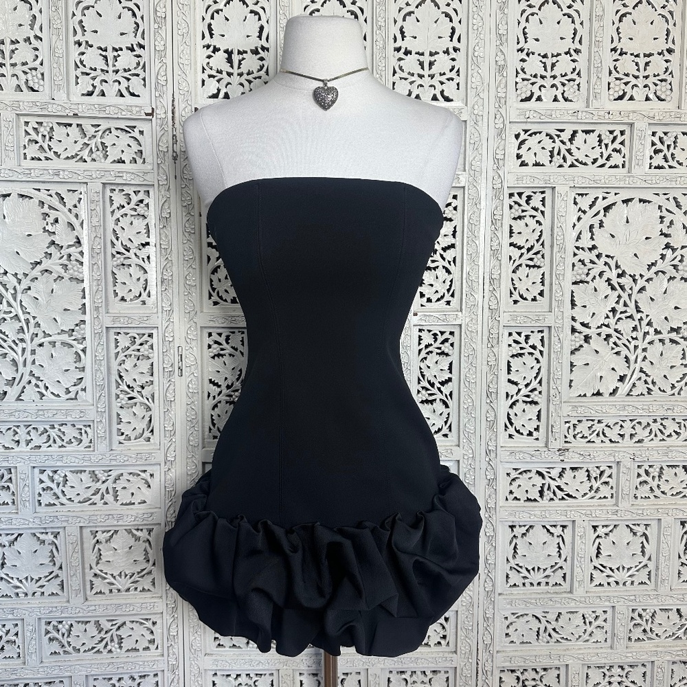 NWT Misha Saphira Mini Black Bubble Formal Homecoming Event Dress Sz XS